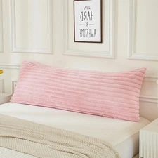 Faux Fur Fluffy Body Pillow Cover Luxury Striped Plush Decorative Body Pillow...