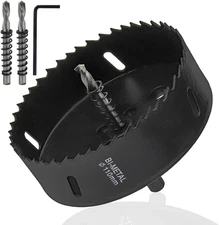 Hole Saw 110Mm/4.3" BI -Metal Hole Drilling Cutter for Wood, Plastic and Fiberbo