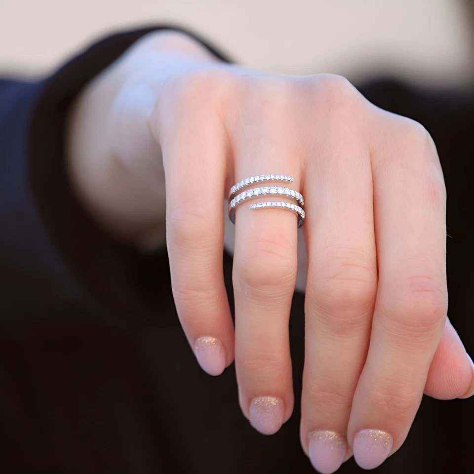 Engagement Eternity Band 18k White Gold Lab Grown Round 0.5 Carat Diamond Size 8 - Image 4 of 4