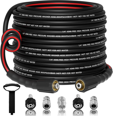 #ad Flexible 1 4quot; Pressure Washer Hose 50FT3600PSI Kink Resistant Power Washer Rep $102.99