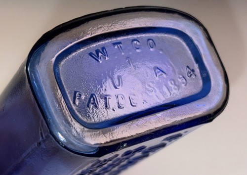 RARE MARSH & BURKE COBALT BLUE DRUGSTORE MEDICINE BOTTLE PRINCETON NJ WTCO 1894 - Picture 19 of 21
