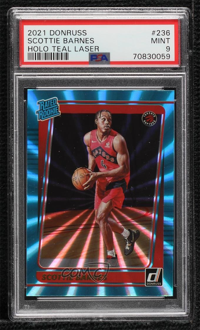 2021 Donruss Rated Holo Teal Laser Scottie Barnes #236 PSA 9 MINT Rookie RC 4vc