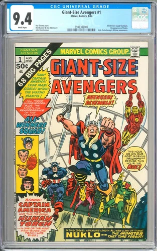 Giant-Size Avengers #1 High Grade Bronze Age Thor Marvel Comic 1974 CGC 9.4