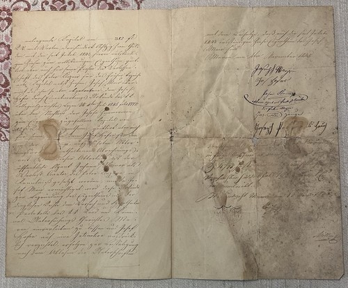 VINTAGE ALTES DOKUMENT AUS MERAN SÜDTIROL 1845 - Imagen 2 de 5