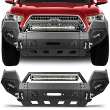 Rock Crawler Steel Front Bumper 2016-2022 Toyota Tacoma Black Winch Plate D-ring