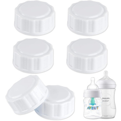 (6-Pcs) Travel Bottle Caps Compatible with Avent Bottles, Bottle Lids Replacemen