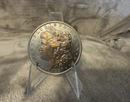 1880 O MORGAN DOLLAR GEM BU PROOF LIKE MONSTER RAINBOW TONER