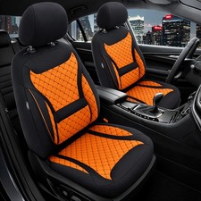 2x Sitzbez�ge passend f�r BMW X6 F16 ab 2014-2019 (Schwarz-Orange) | PRIME