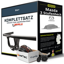 Für MAZDA 3 Stufenheck Typ BK Anhängerkupplung starr +eSatz 13pol 03- NEU