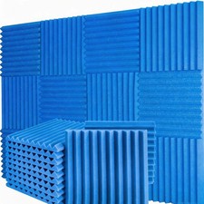 12-96 Pack Blue Acoustic Foam Panels Studio Noise Soundproofing Wall Tiles 12''