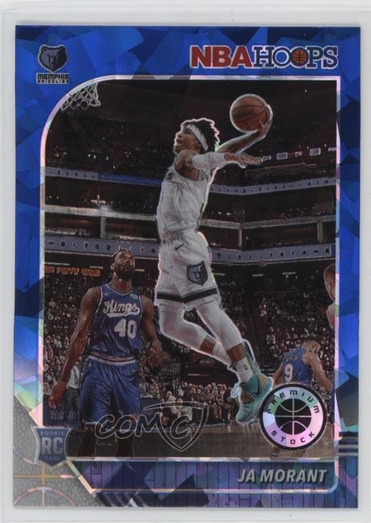 2019 NBA Hoops Premium Stock Blue Cracked Ice Prizm Ja Morant #259 Rookie RC 1u6