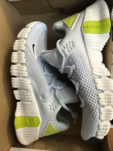 Size 8.5 women’s Nike Free Metcon 4 'Grey Atomic Geen' CZ0596-001