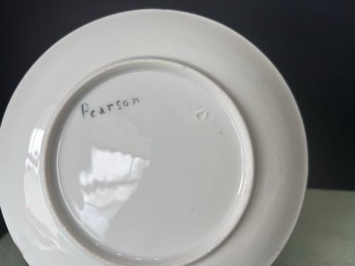 Tirschenreuth handbemalte rosa Wildrosen 6" Zoll Teller signiert Pearson - Bild 5 von 7