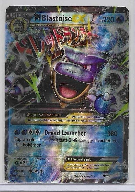 Pokémon M Blastoise EX Mega Generations Full Art Ultra Rare Holo 18/83 HP220