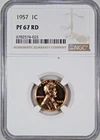 1957 NGC PF67 Red Proof Lincoln Wheat Cent Low Mintage Free Shipping