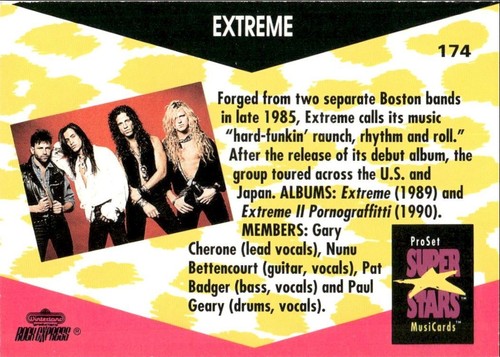 1991 ProSet Super Stars MusiCards Rock Pop Rap Set Break Extreme #174 - Picture 2 of 2