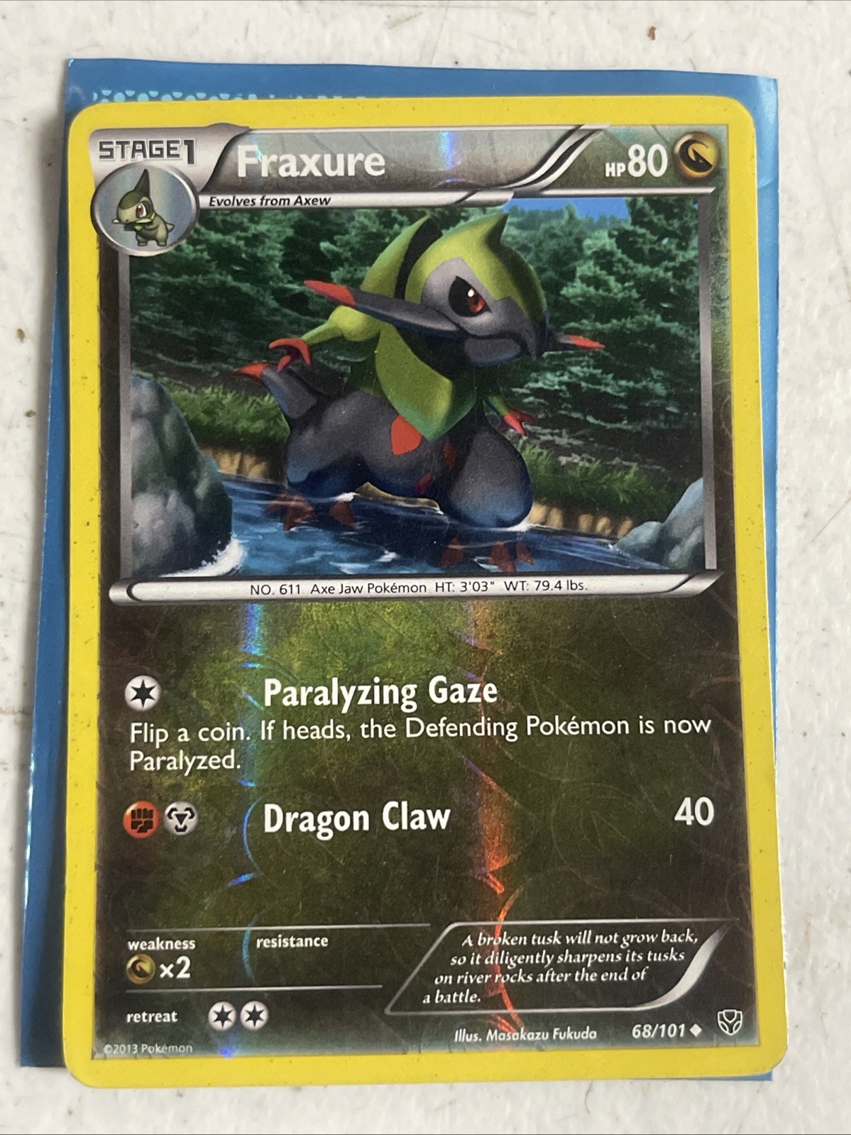 Pokemon - Fraxure - 68/101  - Reverse Holo - Plasma Blast -