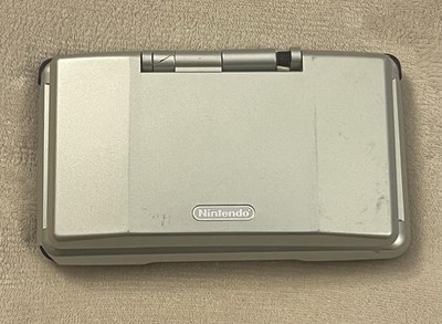 Nintendo DS NTR-001 Console Titanium Silver Tested Works Broken Hinge