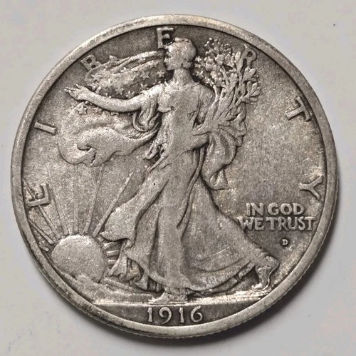 1916-D Walking Liberty Half Dollar XF