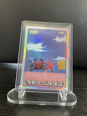 Topps SpongeBob SquarePants Chrome Refractor Card #83 The masters of land and s 