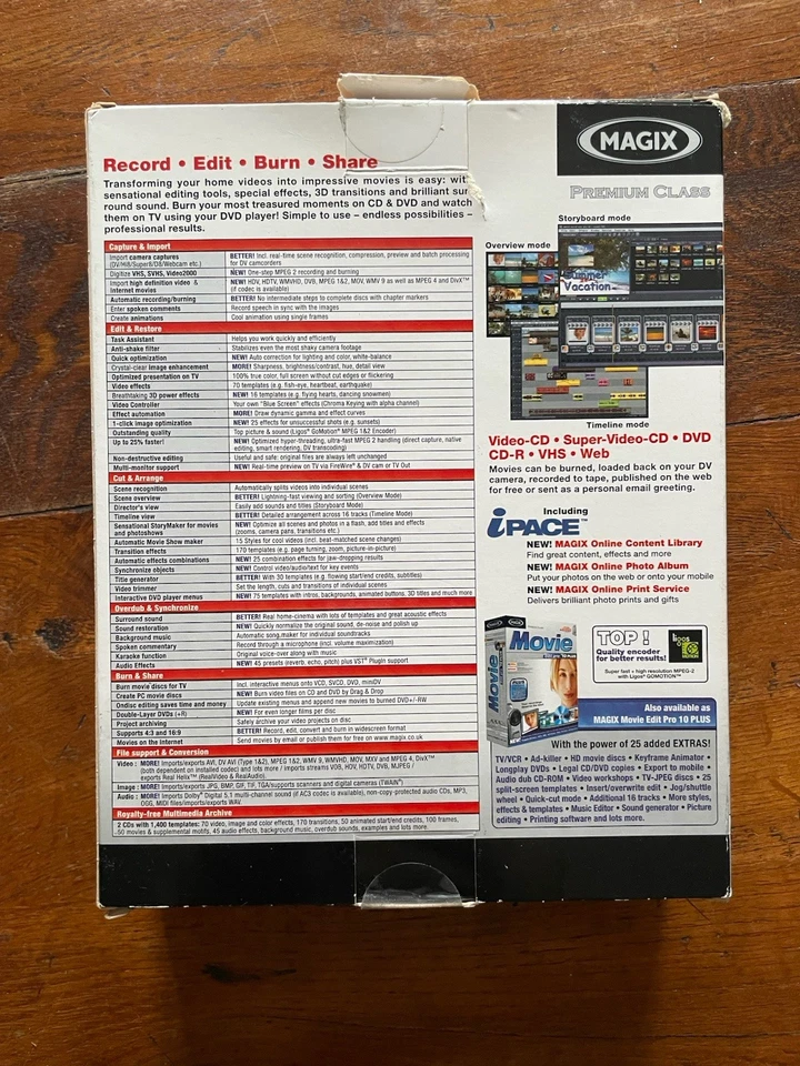 Big Box PC CD ROM Software Magix Movie Edit Pro 10 Windows Vista / Complete - Image 3 of 4