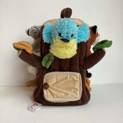 Unipak Stuffed Plush Tree House Trunk Complete All 5 Animals Bear Chipmunk EUC