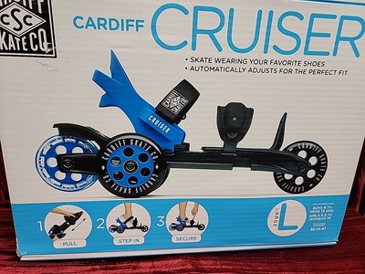 NEW Cardiff CRUISER Large Inline Skates Shoe Step in's Blue Black Mens sz 4-13
