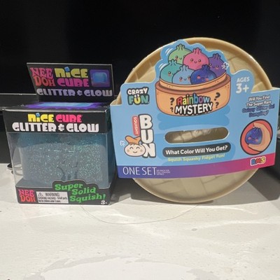 Nee Doh Nice Cube Glitter & Glow Rainbow Mystery Bun Blind Pack