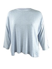 Lauren by Ralph Lauren Women's Knit Stripe Sleepshirt L, Blue Stripe 