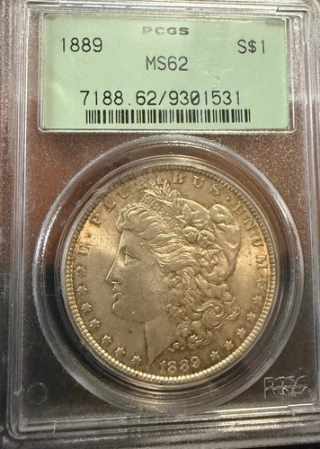 1889 Morgan Silver Dollar $1 PCGS MS62