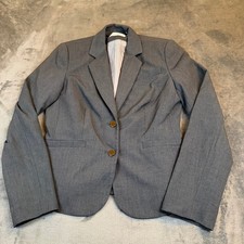 Calvin Klein Two Button Blazer Womens Size 6 Gray Stretch Professional