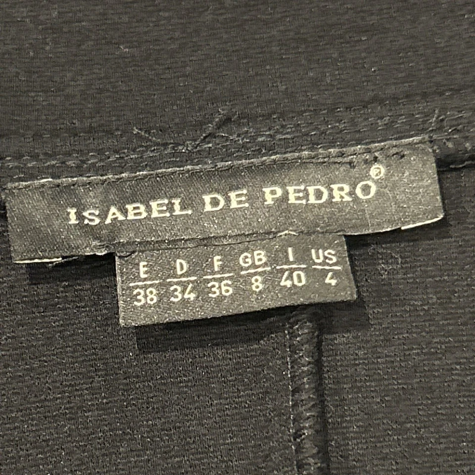 Chaqueta Blazer Isabel De Pedro Mujer 4 Mezcla de Lana Avant Garde Negra Elastizada Foto 3 de 4