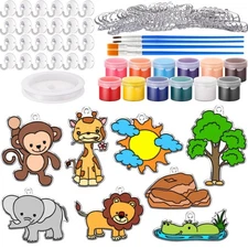 Cholemy 24 Sets Jungle Sun Catcher Kit Include Suncatcher Craft wit... Fast Ship