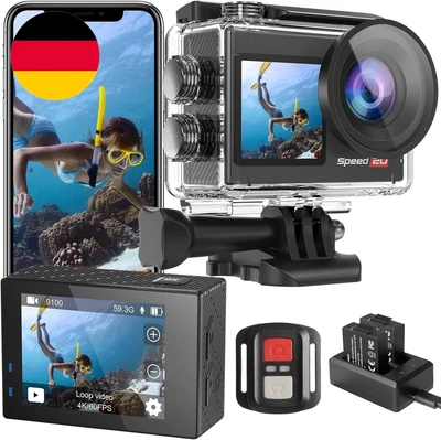 Hiicam Speed 20 Action Cam 4K60FPS 40MP Wifi Unterwasserkamera 40M Wasserdicht U