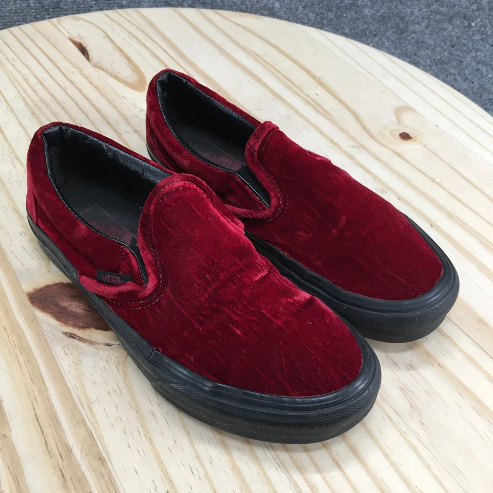 Vans Zapatos Mujer 6.5 Hombre 5 Rojo Sin Cordones Terciopelo Tenis Informales Comodidad 721454 Foto 3 de 4
