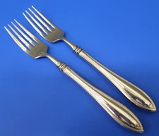 2 - Oneida SHERATON Glossy Cube Mark Stainless Flatware DINNER FORKS - Great!!