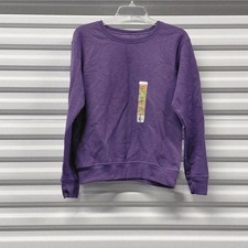 Hanes Ecosmart Sweatshirt Women Small Crew Neck Cozy Violet Pullover Long Sleeve