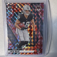 2025 Panini Mosaic Red Camo Mosaic Prizm Rookie Jack Bech Raiders #349