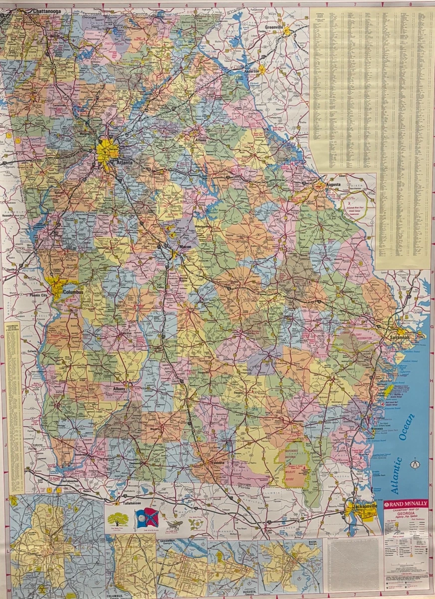 Rand McNally & Co. Vintage Original Antique Pull Down Maps for