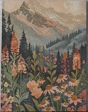 Nature Diamond Painting 40x60cm Wildflowers, Forest Mountains Round Drills