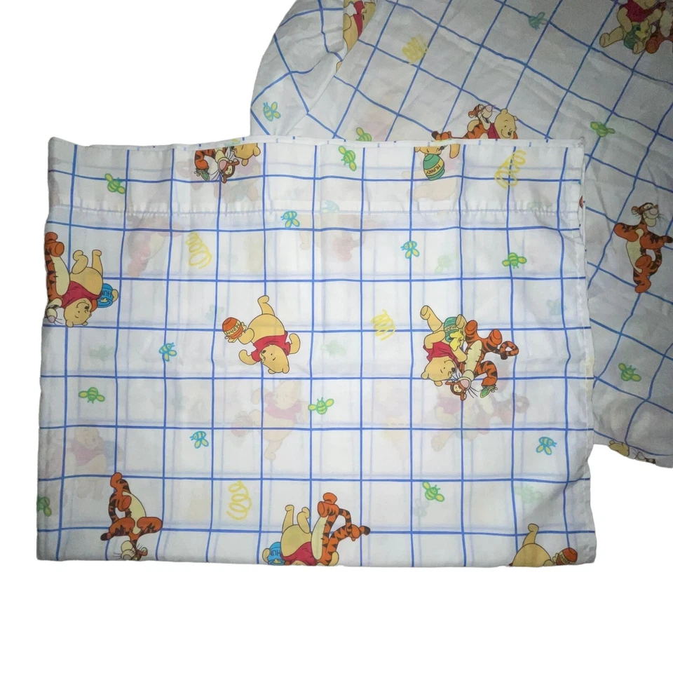 Sábanas ajustables planas gemelas vintage raras de Disney Winnie the Pooh hechas en EE. UU. DIFÍCIL DE ENCONTRAR Foto 3 de 3