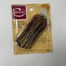 Vintage Goody Electric Hot Roller Curler Pins Clamps 20 Pins 3 Sizes Color Coded