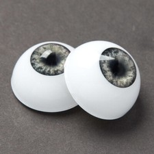 Set of 6 pairs of 28mm Antina's Light Gray Half Round Doll Eyes