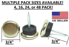 16-24-48 pcs Cushioned Metal Nail On Furniture Leg Floor Glide Nickel Base 3/4"