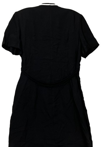 S.L. Fashion Black/White Button Front Maxi Dress 16P Classic Belted - Picture 17 of 18