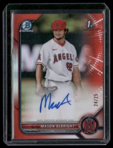 2022 Bowman #CPA-MA Mason Albright Chrome Prospect Auto Orange Refractor #/25
