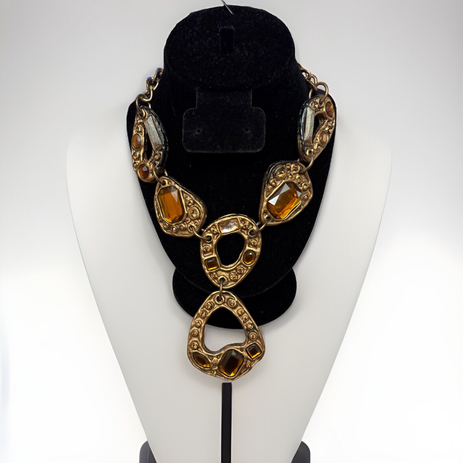 VTG. Massive 6 PANEL STUDDED STATEMENT Crystal RE… - image 1