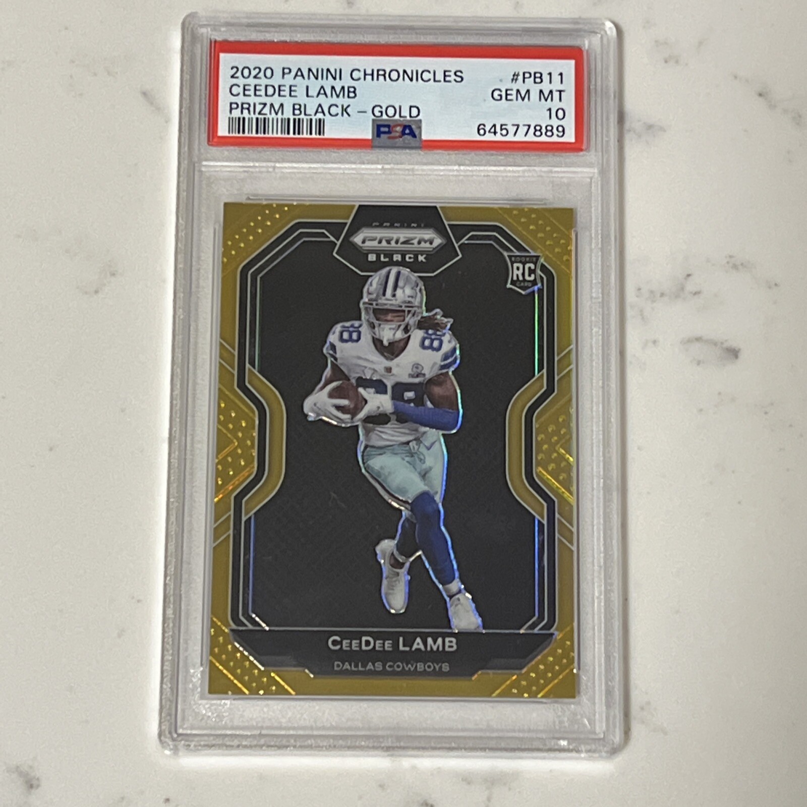 CeeDee Lamb Panini Chronicles Prizm Black #PB11 Gold