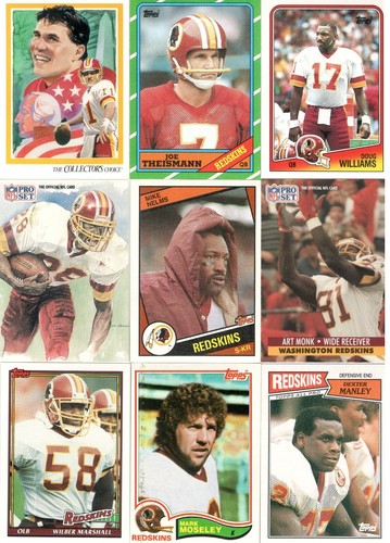 Lote de 80 tarjetas vintage de los Washington Redskins, Marshall, Monk, Parrish, Rypien, más - Imagen 3 de 8