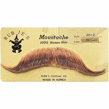MUSTACHES THEATRICAL-100 HUMAN HAIR EUROPEAN MOUSTACHE RUBIES 2012 PICK I SHADE